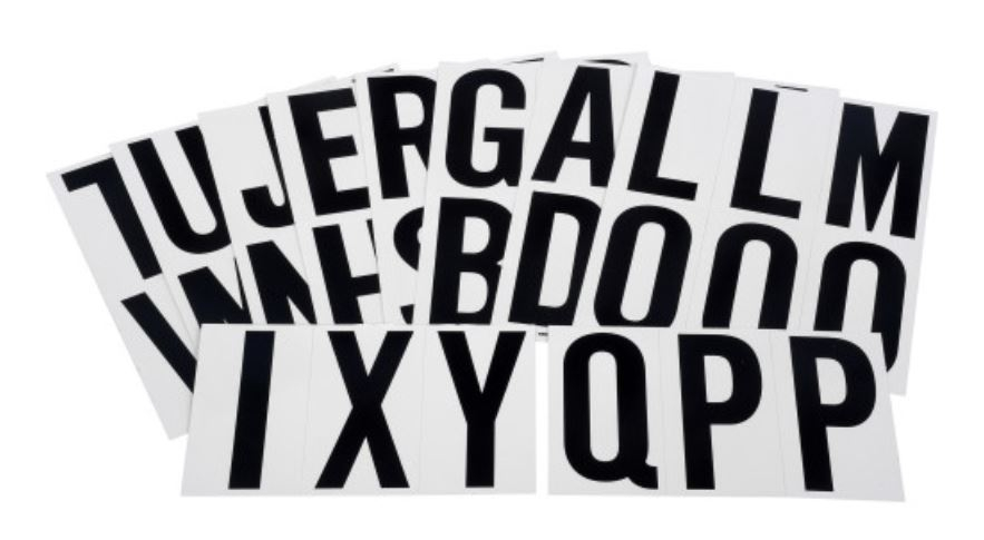 Hillman 3" Adhesive Letter Pack, Black/White - Image 2