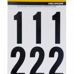 Hillman 3" Adhesive House Number Pack, Black/White