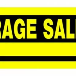 Hillman Garage Sale Sign Yellow & Black (10" X 24")