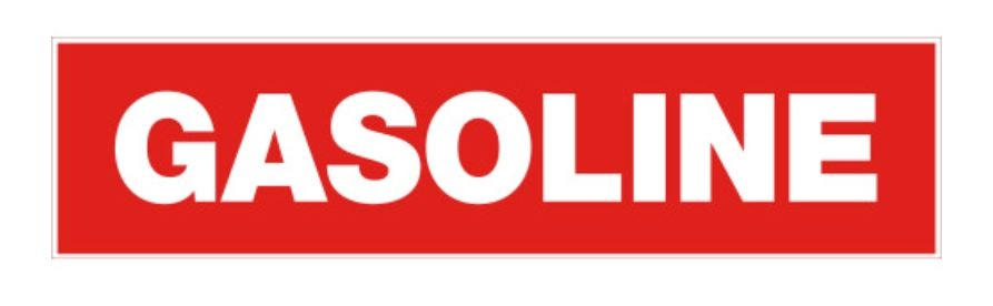 Hillman Adhesive Gasoline Sign (2" X 8")