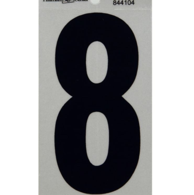 Hillman 5" Reflective Adhesive House Number, Black/Silver - Image 8