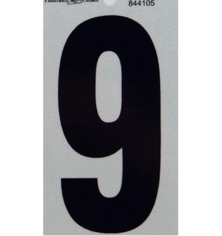 Hillman 5" Reflective Adhesive House Number, Black/Silver - Image 9