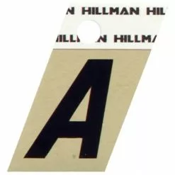 Hillman 1.5" Adhesive Angle-Cut Letter, Black/Gold