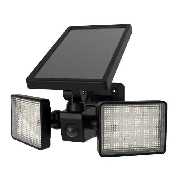 Pinegreen 2-Head Outdoor Solar Security Area Light - Black