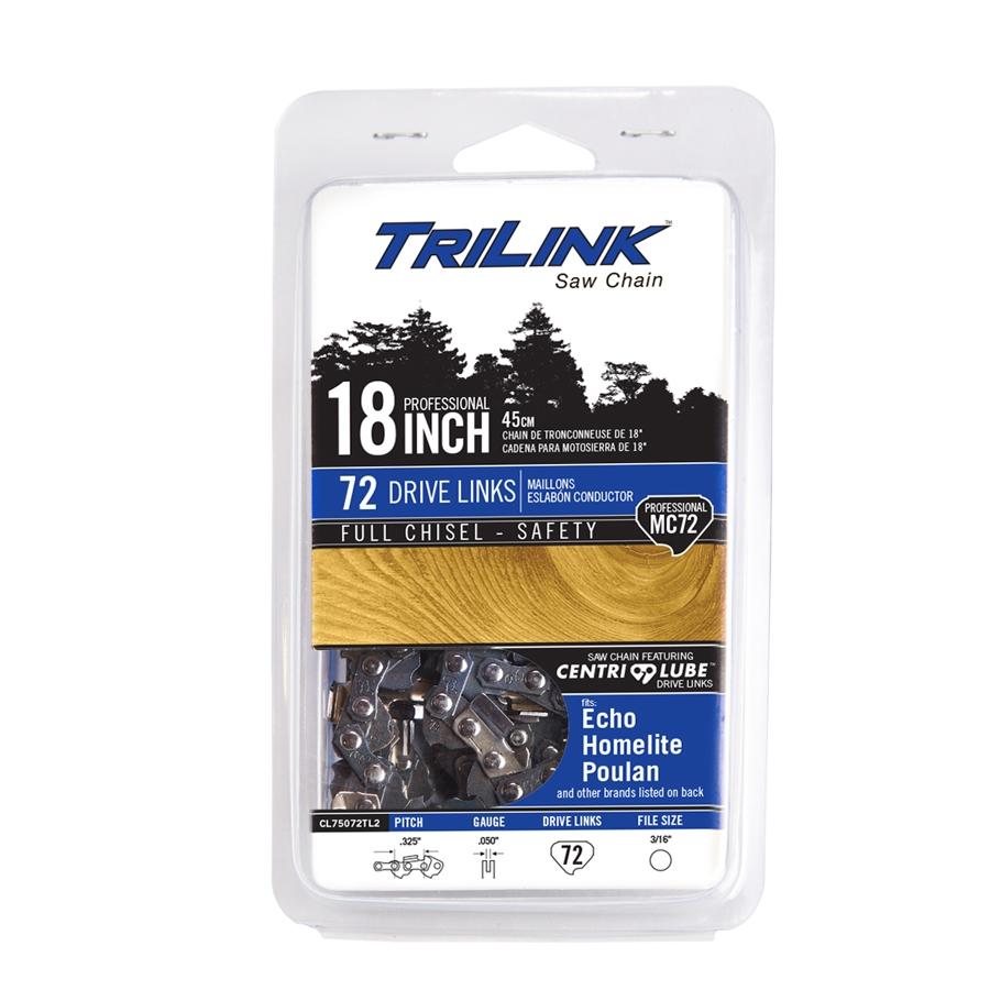 TriLink Full Chisel Saw Chain .325" .050" Ga 3/16" File - Image 2