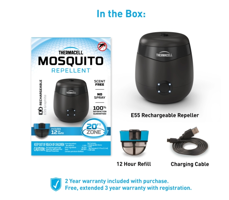 Thermacell Rechargeable Insect Repellent Device, Charcoal - Image 3