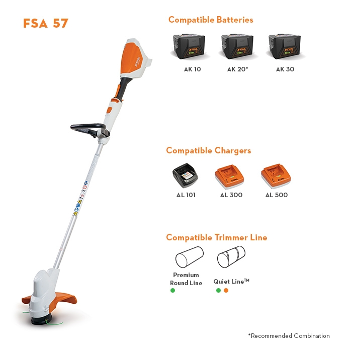 Stihl FSA 57 Battery-Powered Straight Shaft String Trimmer - Image 2