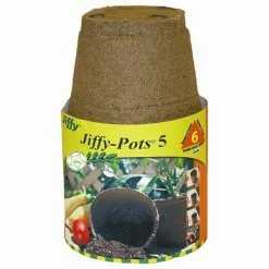 Jiffy 5" Round Peat Pots - 6 Count