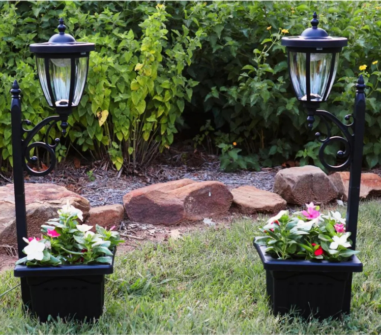 Sun-Ray Kambria Solar Lamp and Planter | 2 Pack - Image 2